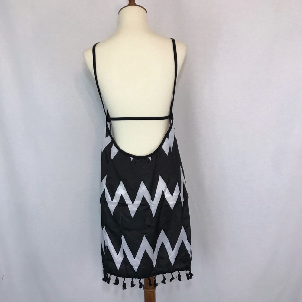Boho Chevron Beach Coverup Dress with Tassels - Picture 6 of 10